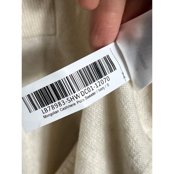 Quince Cashmere Polo Sweater Ivory Mongolian Luxury Elevated Classic Womens S - Picture 9 of 9